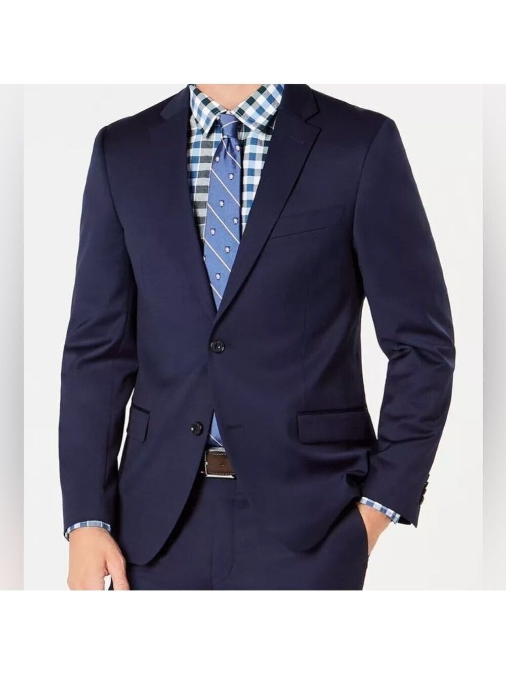 TOMMY HILFIGER Modern Fit Wool Suit Jacket Navy Blue 38 Short -NWOT